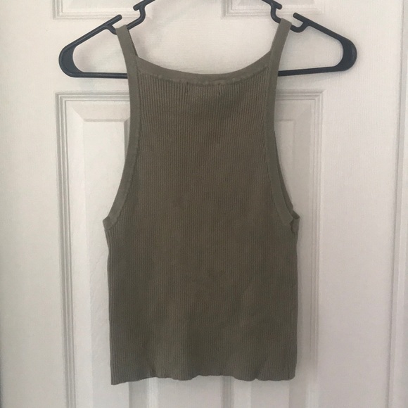 Olive Ribbed Tank - Picture 2 of 3
